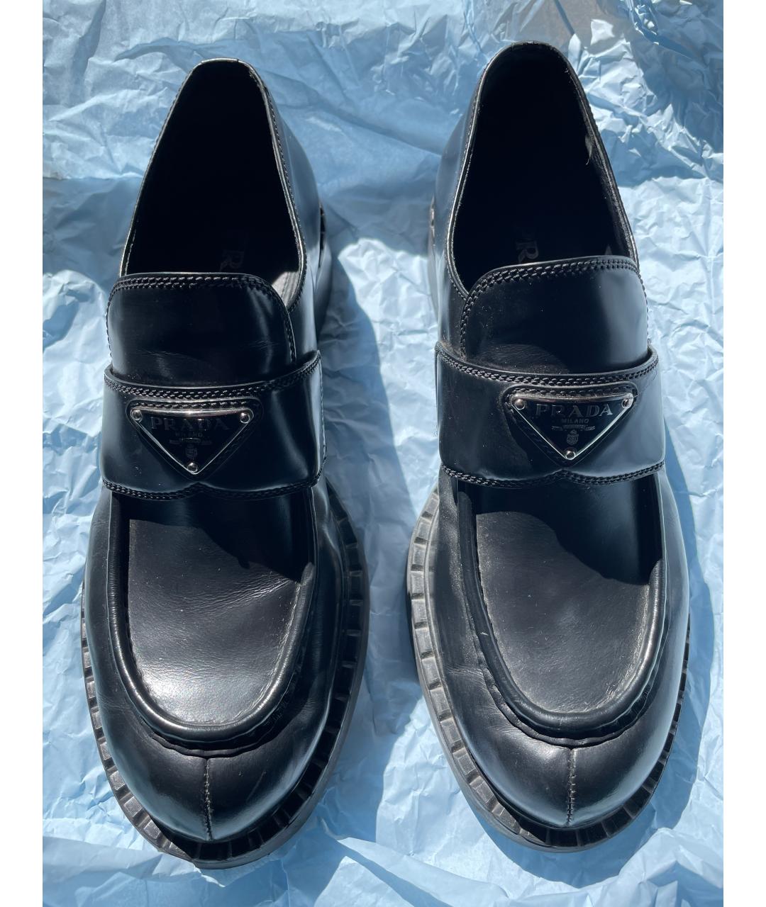 PRADA Черные кожаные лоферы, фото 2