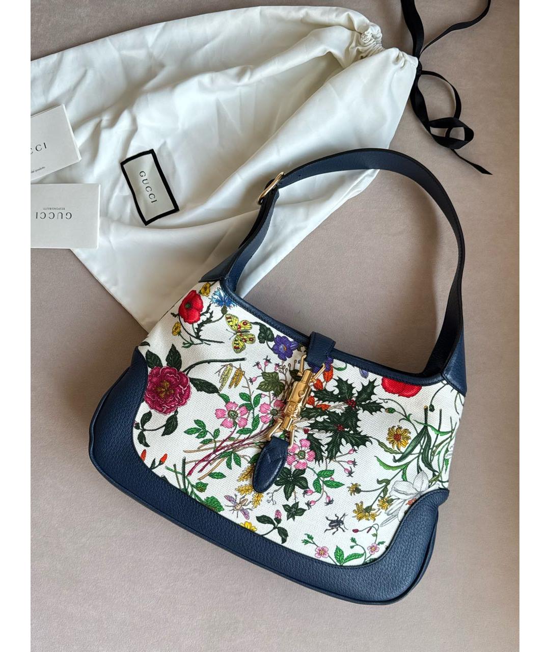 GUCCI Темно-синяя кожаная сумка с короткими ручками, фото 2