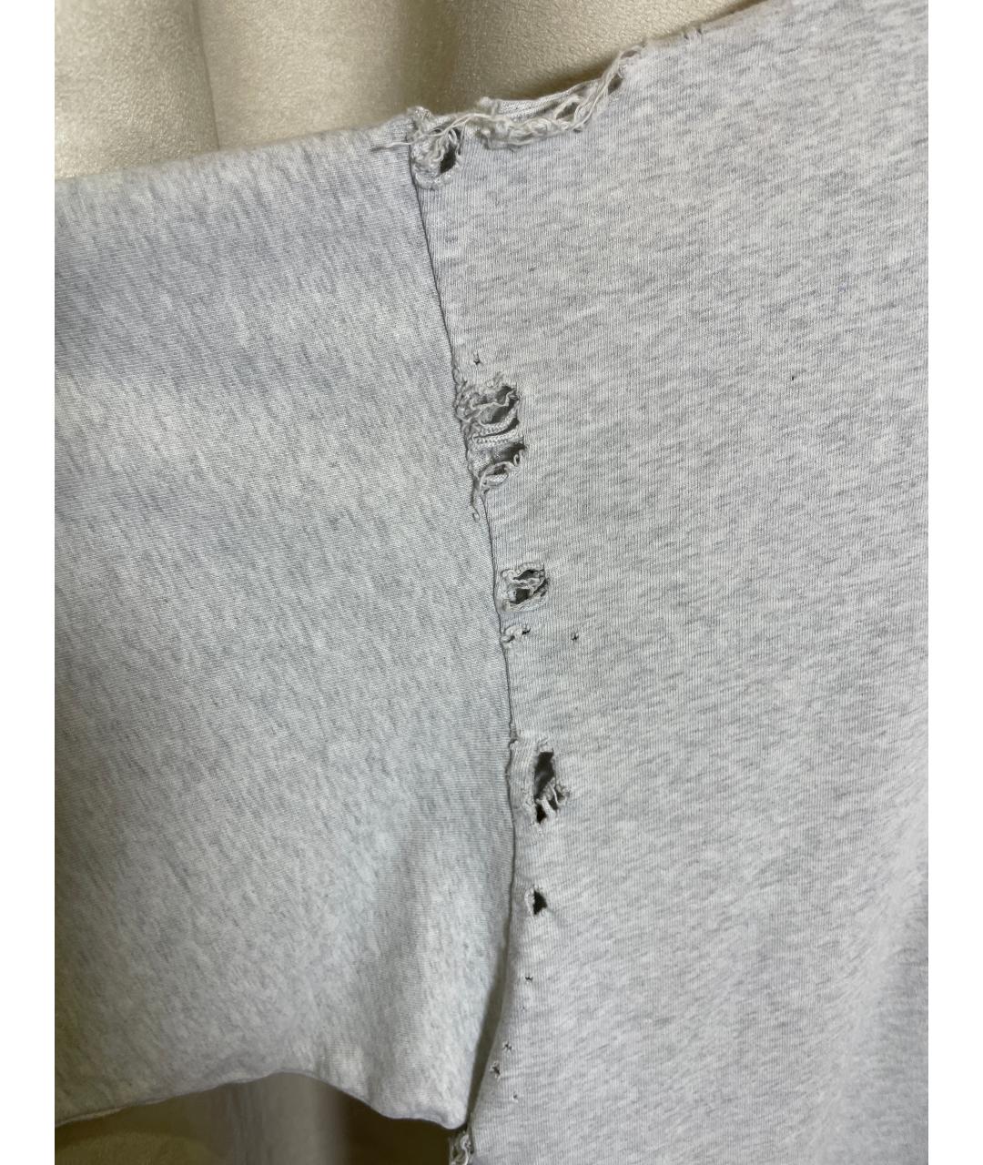 BALENCIAGA Серая хлопковая футболка, фото 5