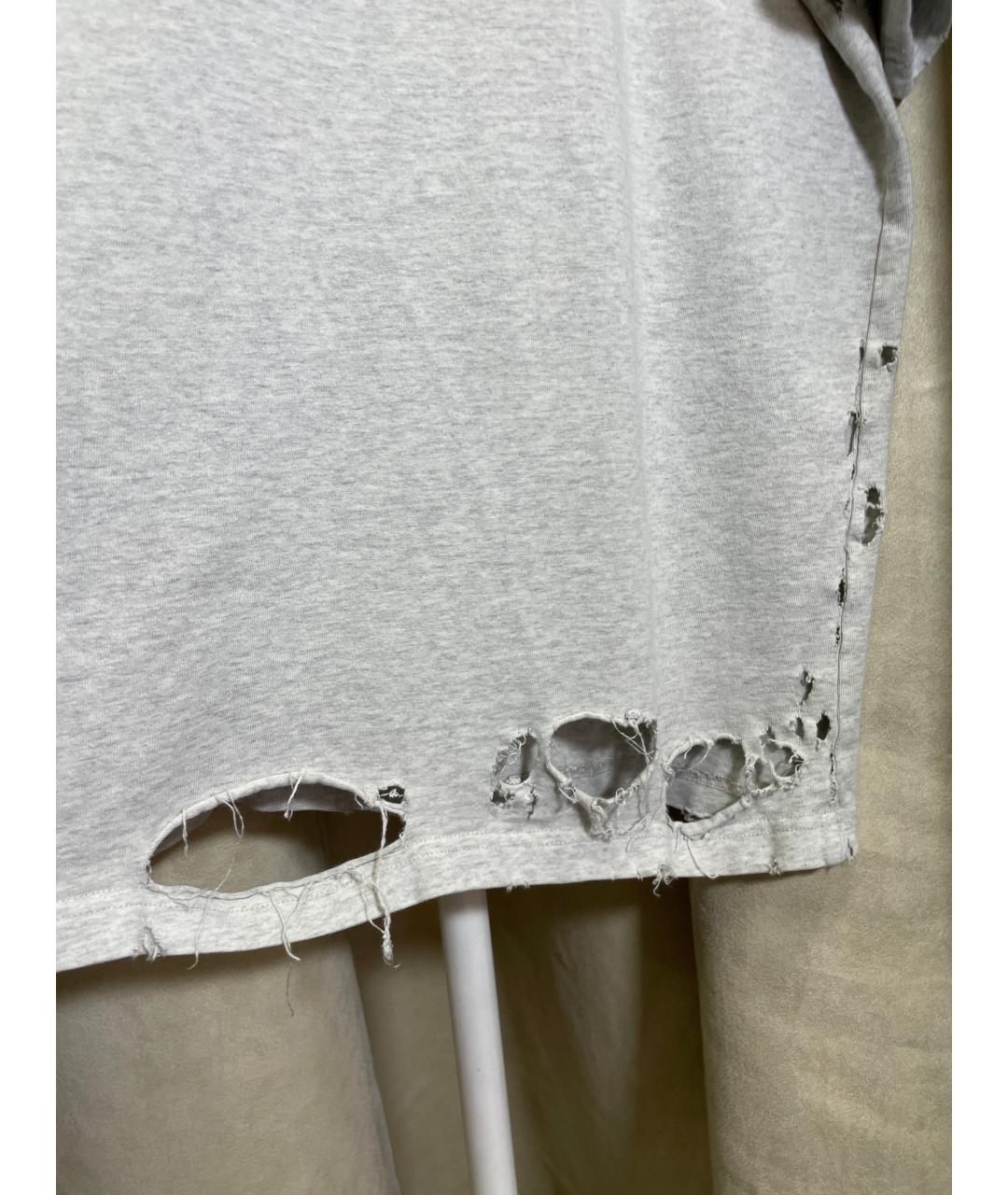 BALENCIAGA Серая хлопковая футболка, фото 9