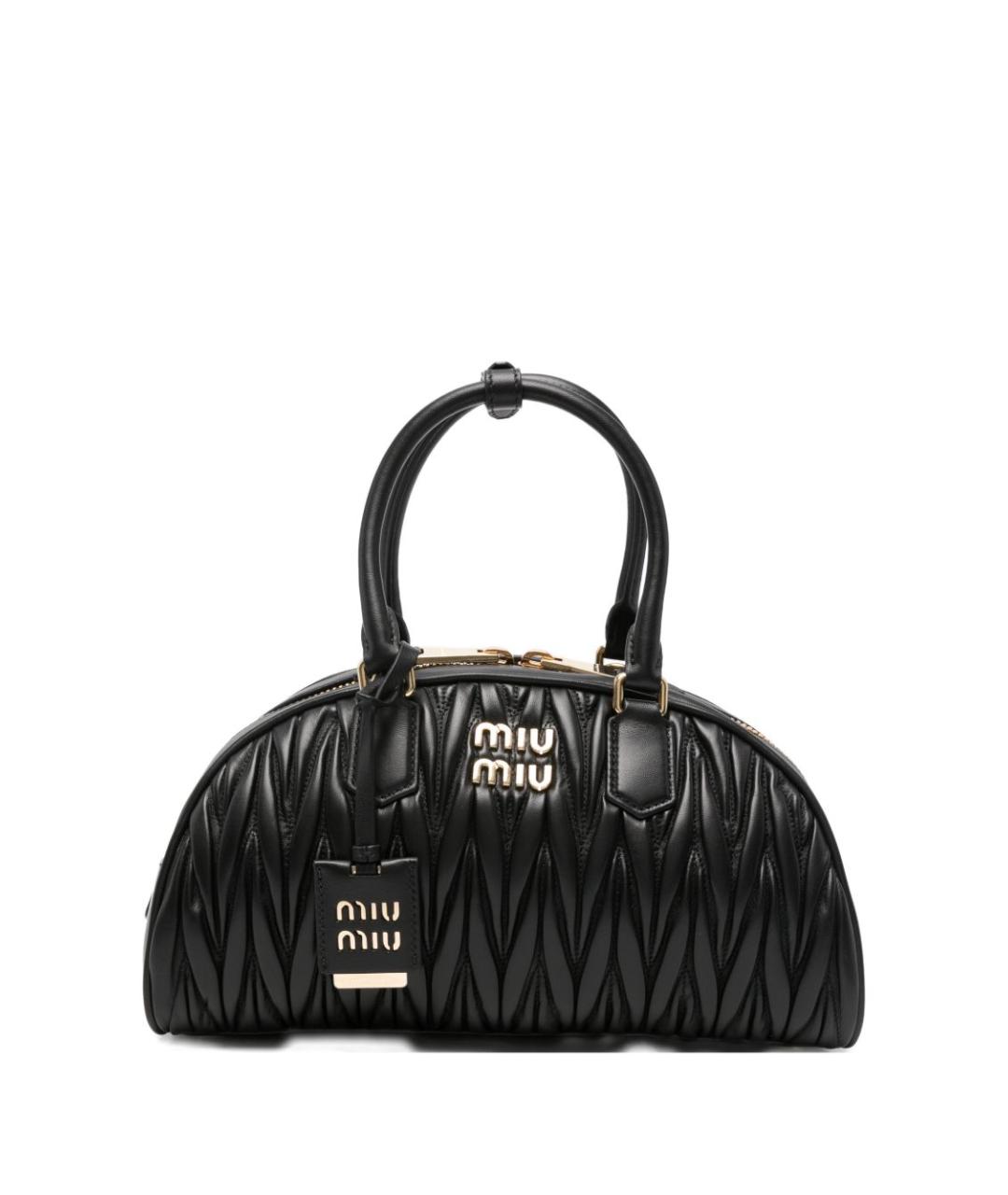 MIU MIU Черная кожаная сумка тоут, фото 1