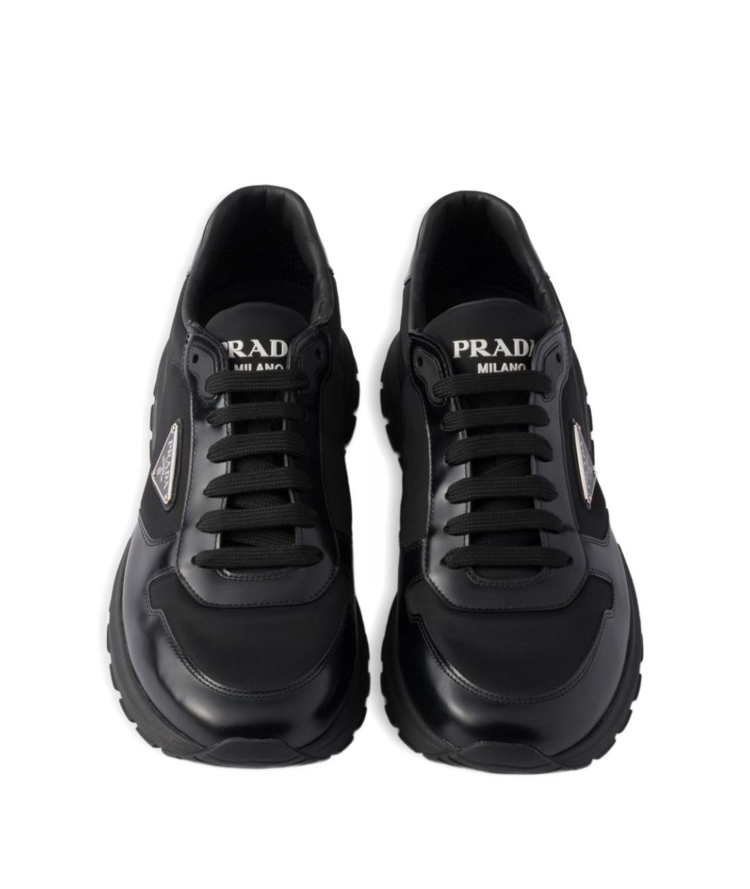 PRADA Черные низкие кроссовки / кеды, фото 4