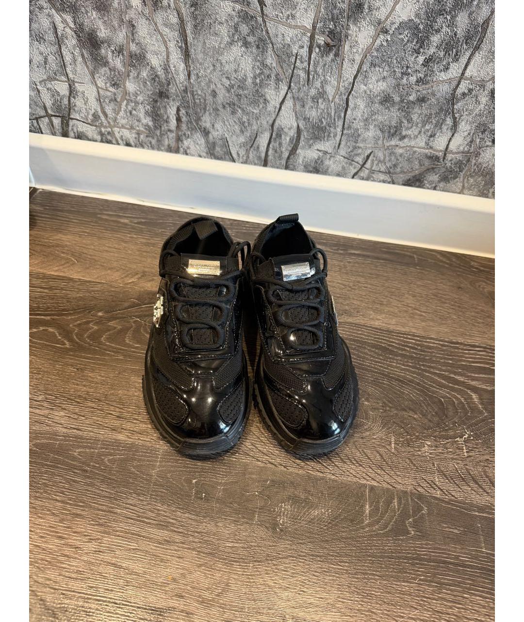 PHILIPP PLEIN Черные кроссовки из лакированной кожи, фото 2