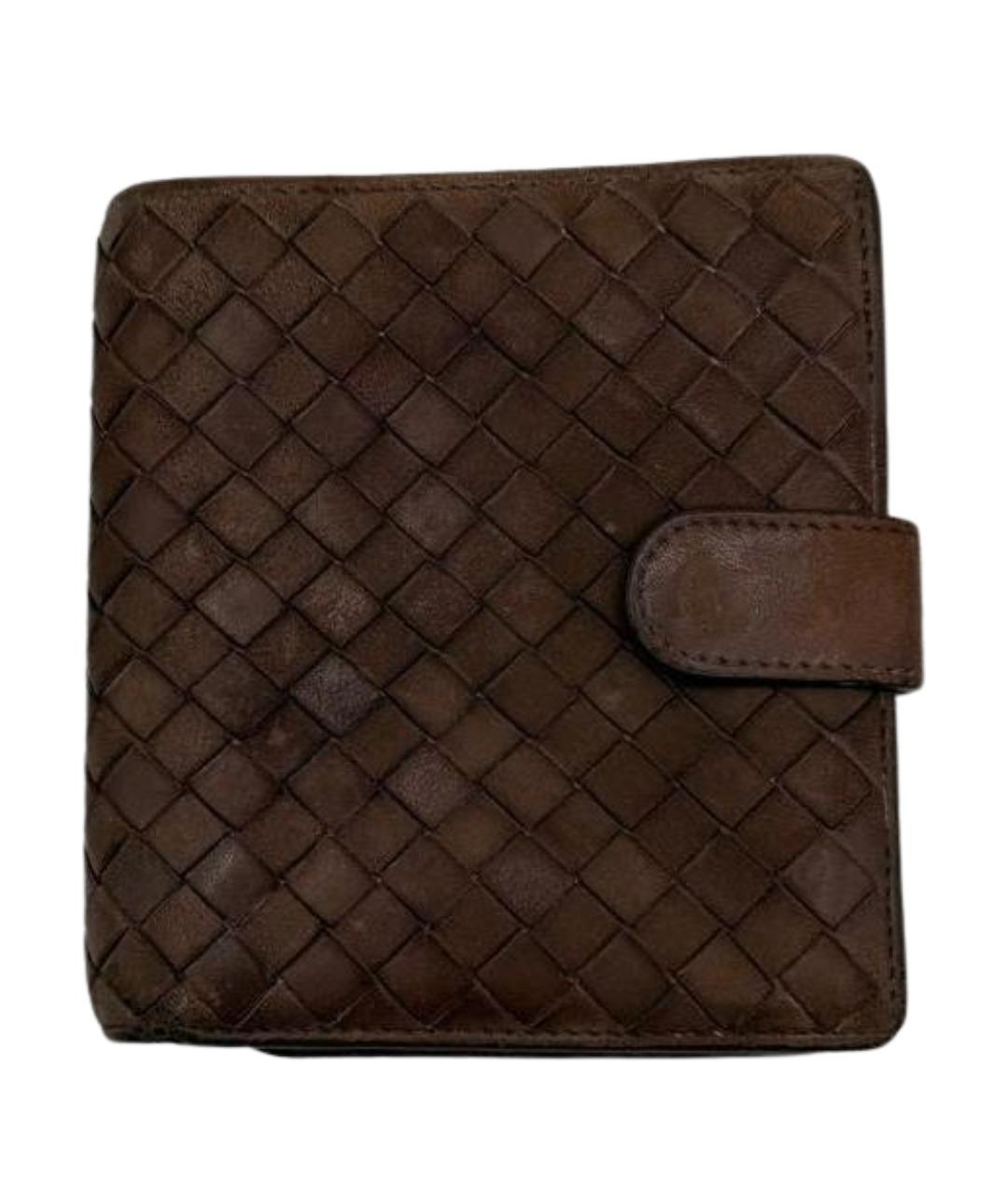 BOTTEGA VENETA Коричневый кожаный кошелек, фото 1
