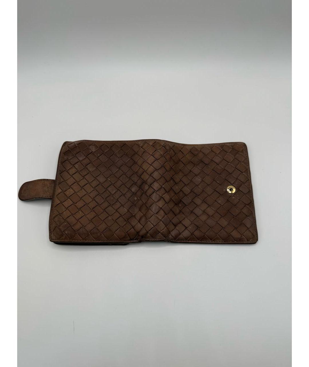 BOTTEGA VENETA Коричневый кожаный кошелек, фото 3