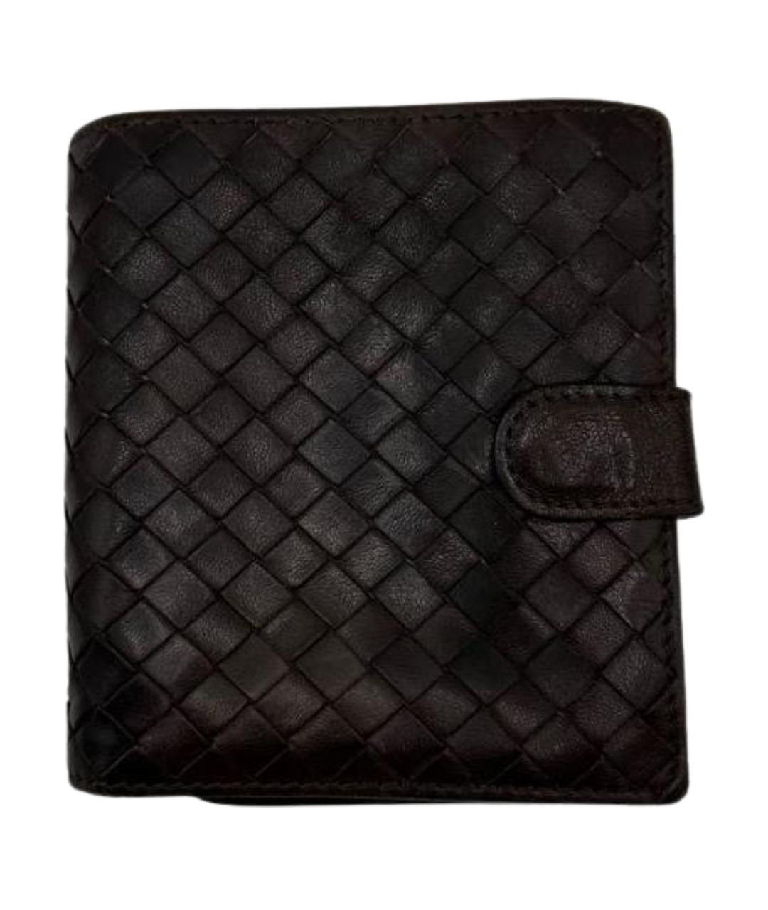 BOTTEGA VENETA Черный кожаный кошелек, фото 1