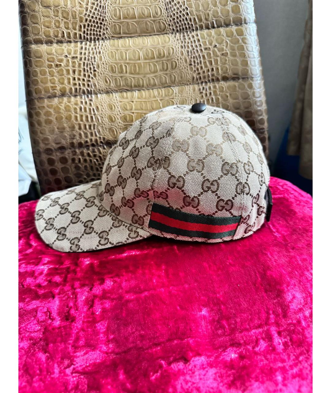 GUCCI Бежевая хлопковая кепка/бейсболка, фото 3