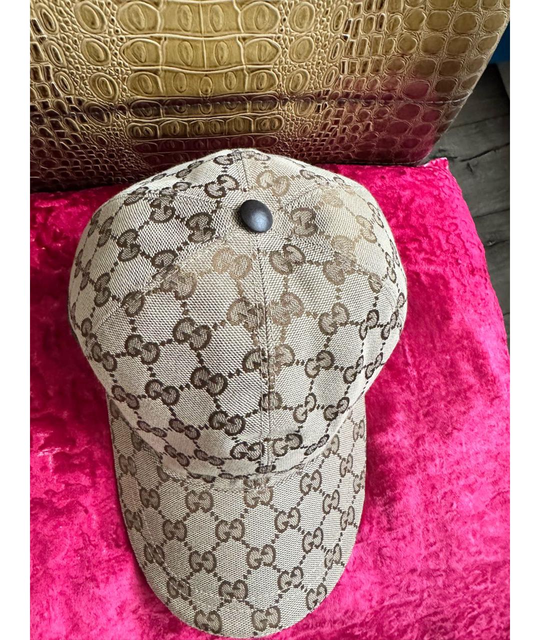 GUCCI Бежевая хлопковая кепка/бейсболка, фото 4