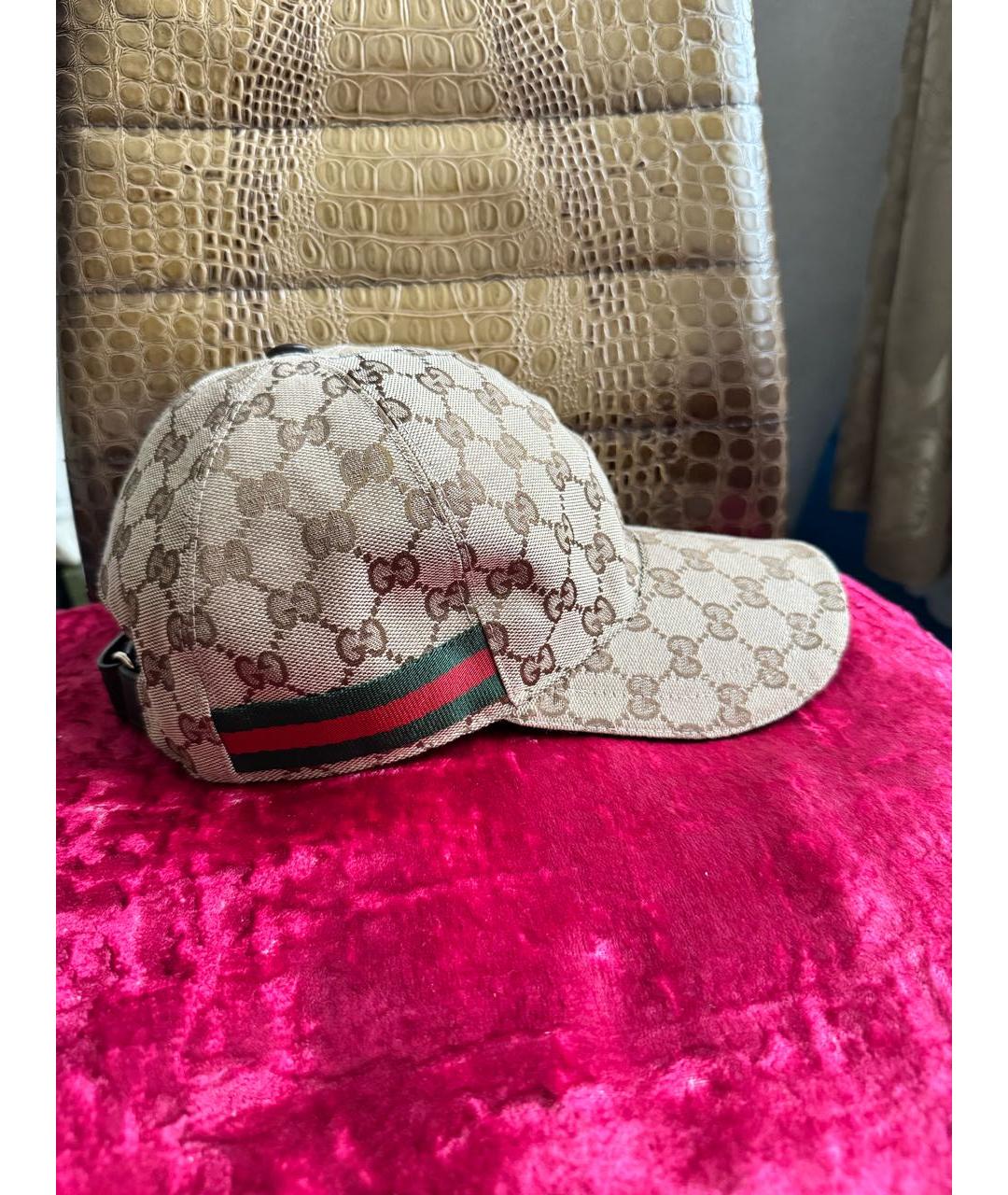 GUCCI Бежевая хлопковая кепка/бейсболка, фото 2