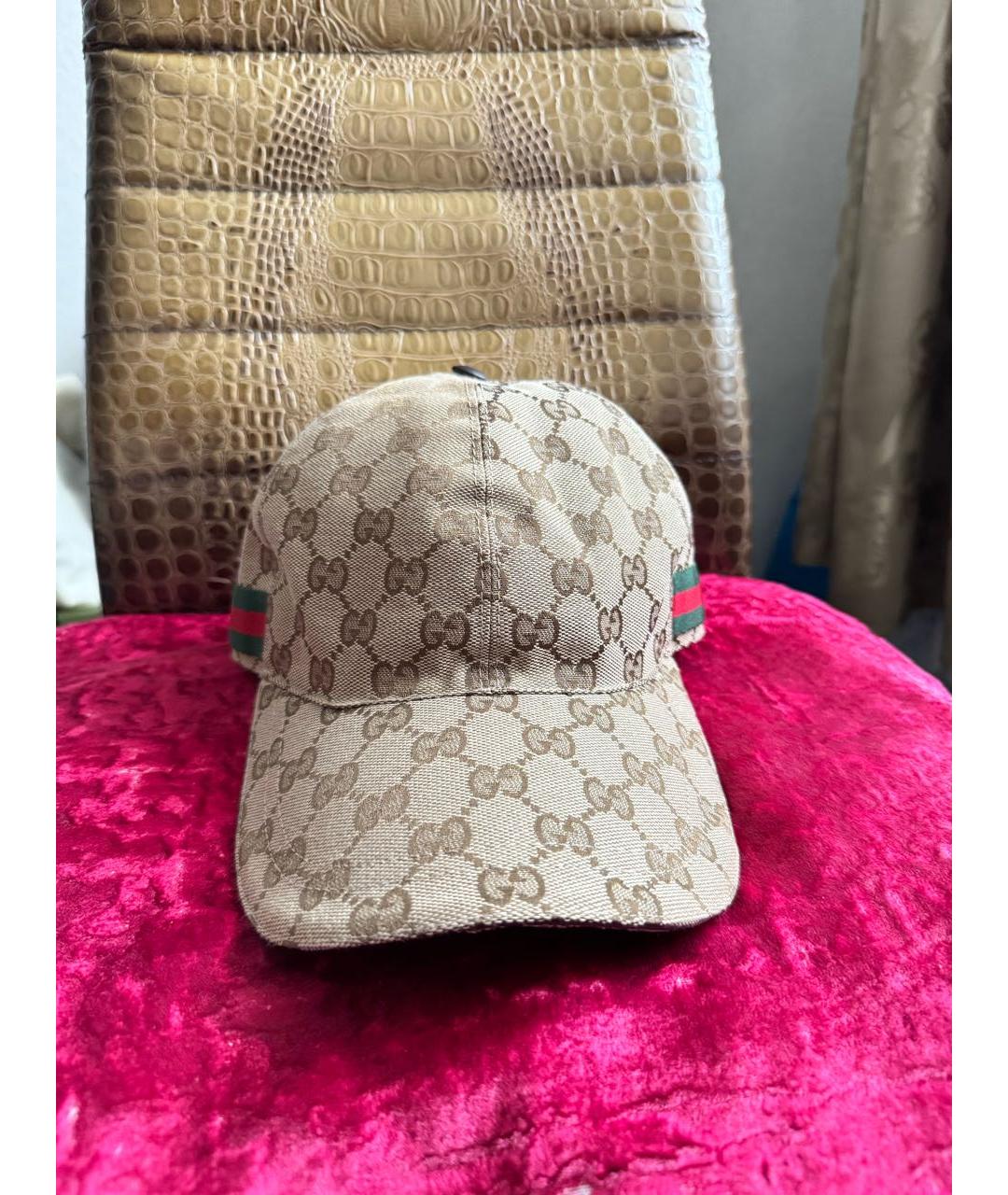 GUCCI Бежевая хлопковая кепка/бейсболка, фото 8