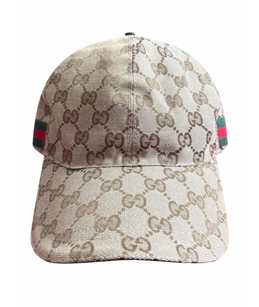 GUCCI Бежевая хлопковая кепка/бейсболка, фото 1