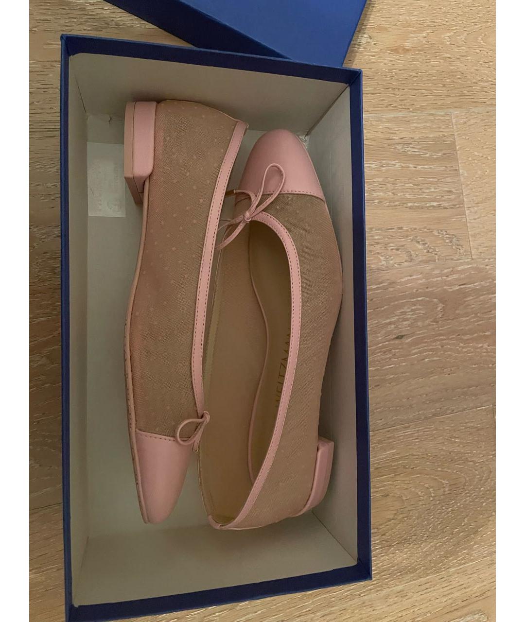 STUART WEITZMAN Розовые кожаные балетки, фото 4
