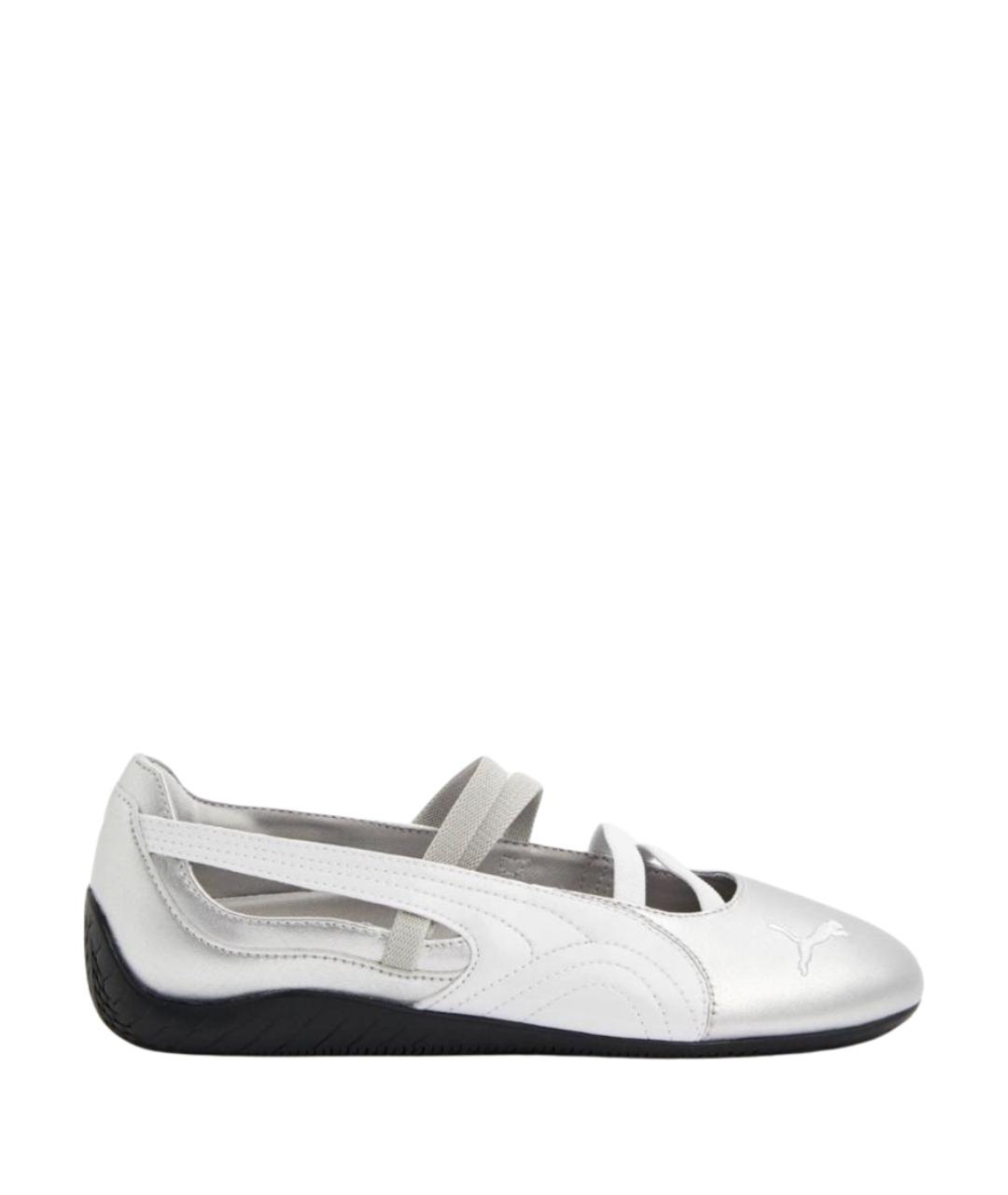 PUMA Серебряные балетки из искусственной кожи, фото 1