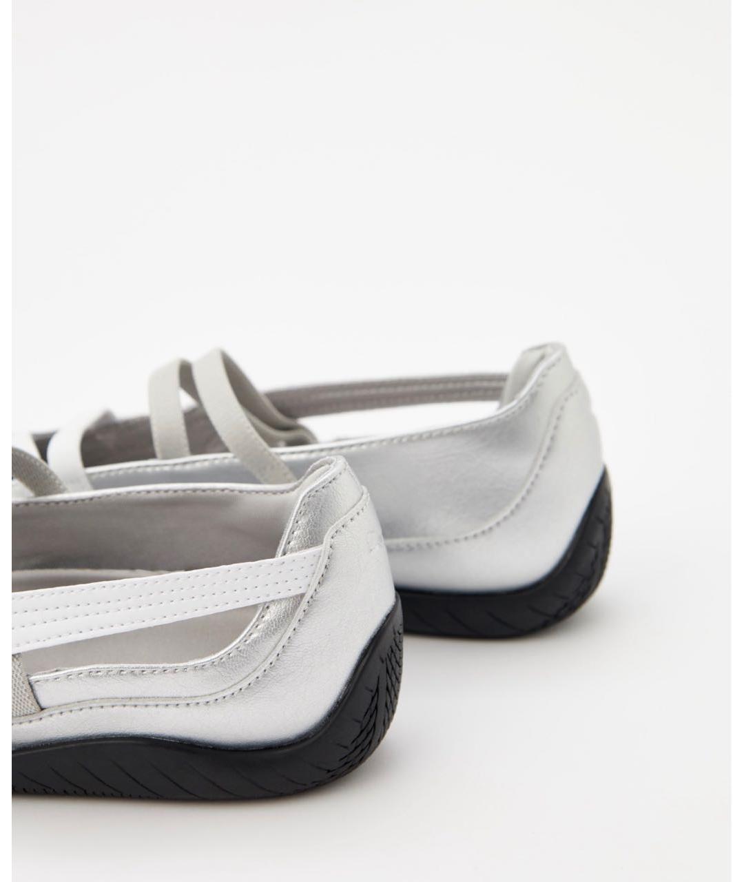 PUMA Серебряные балетки из искусственной кожи, фото 3