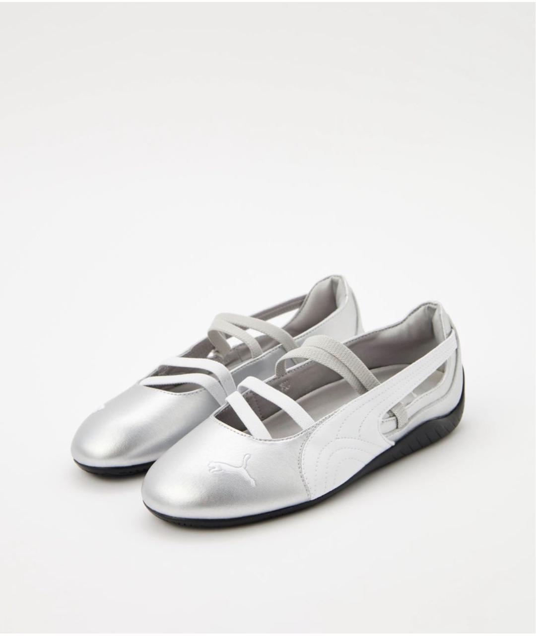 PUMA Серебряные балетки из искусственной кожи, фото 2