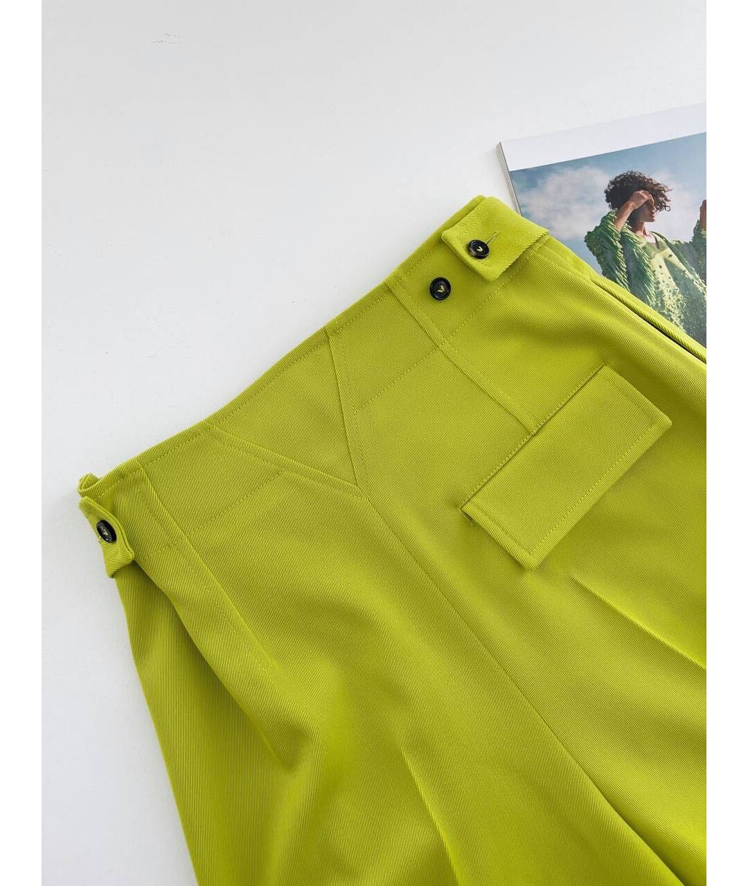BOTTEGA VENETA Зеленый шерстяной костюм с брюками, фото 6