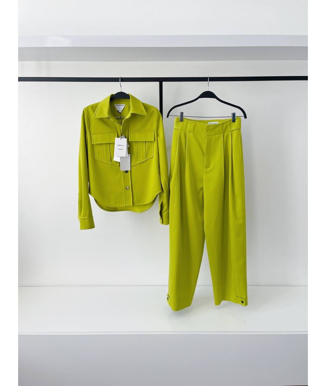 BOTTEGA VENETA Зеленый шерстяной костюм с брюками, фото 8