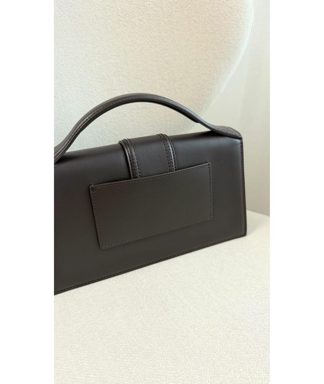JACQUEMUS Коричневая кожаная сумка через плечо, фото 3