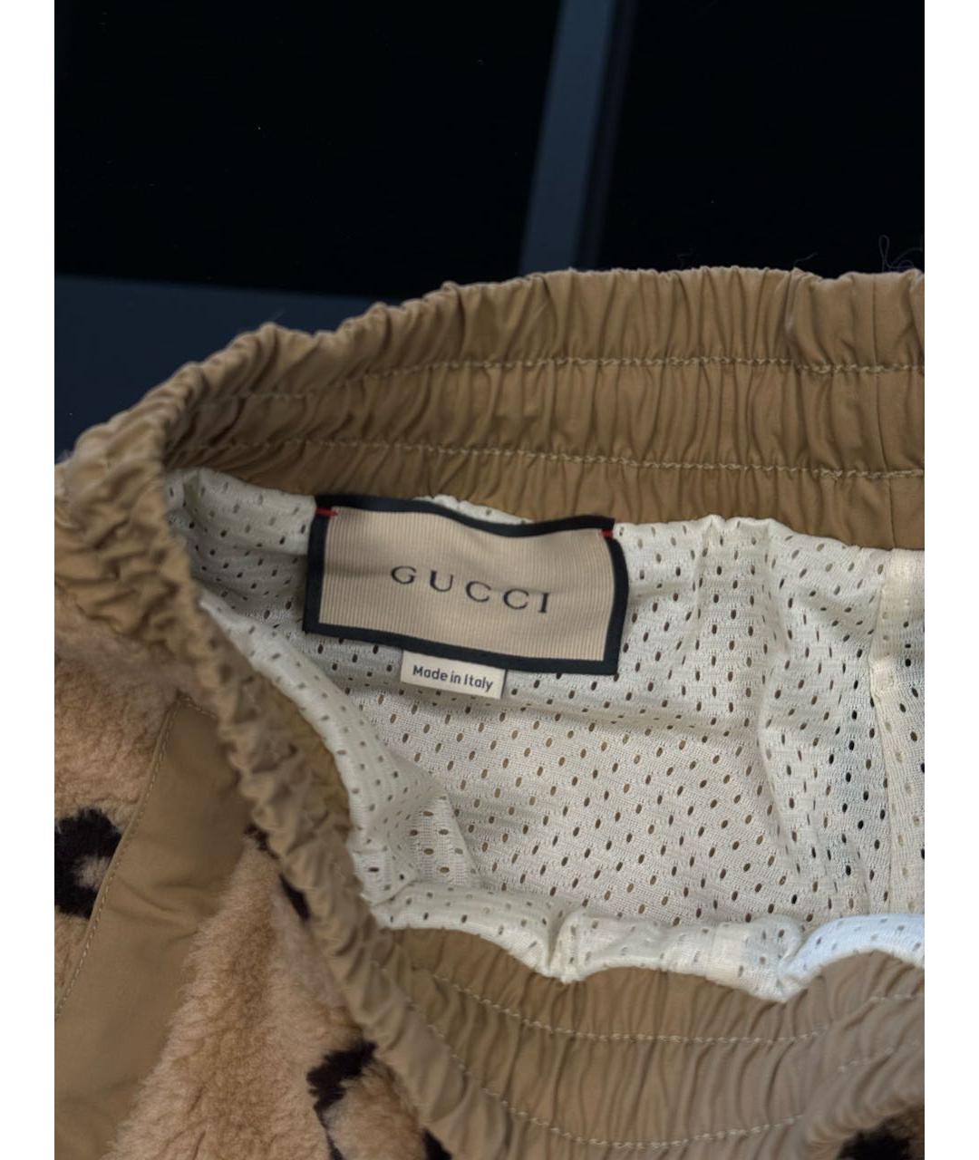 GUCCI Бежевые шерстяные брюки широкие, фото 3