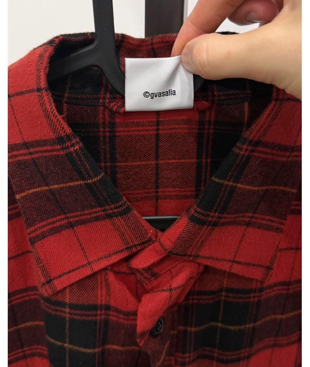 VETEMENTS Красная хлопковая кэжуал рубашка, фото 5