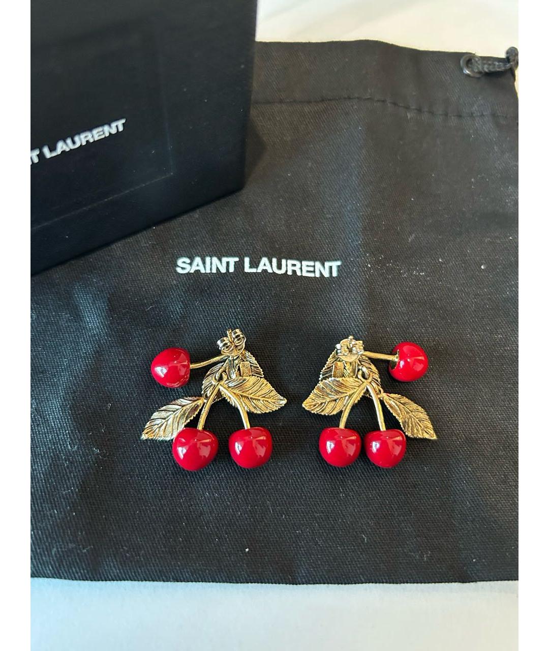 SAINT LAURENT Золотые серьги, фото 3
