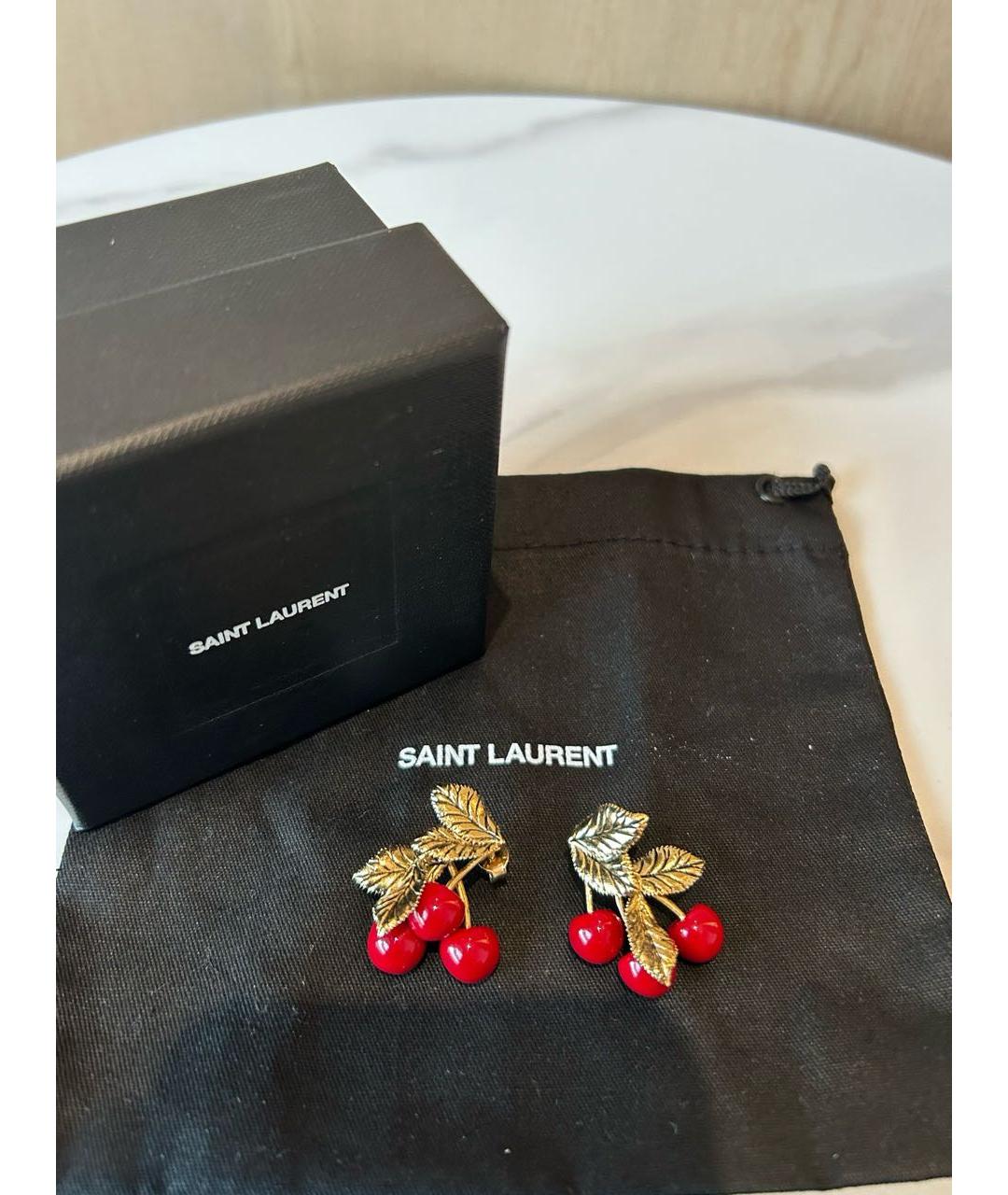 SAINT LAURENT Золотые серьги, фото 4