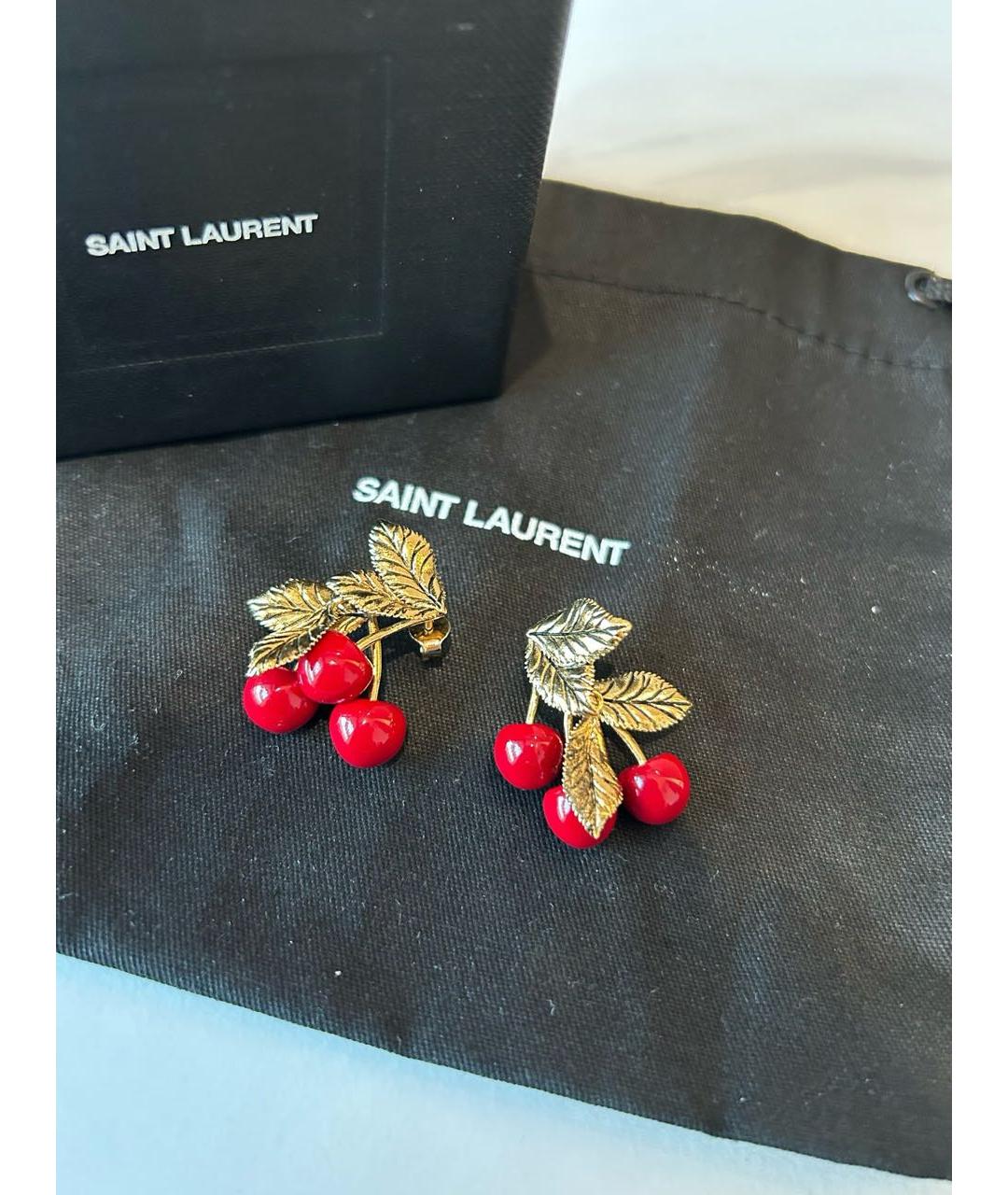 SAINT LAURENT Золотые серьги, фото 2