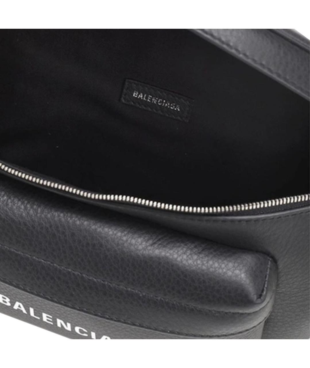 BALENCIAGA Черная кожаная поясная сумка, фото 4