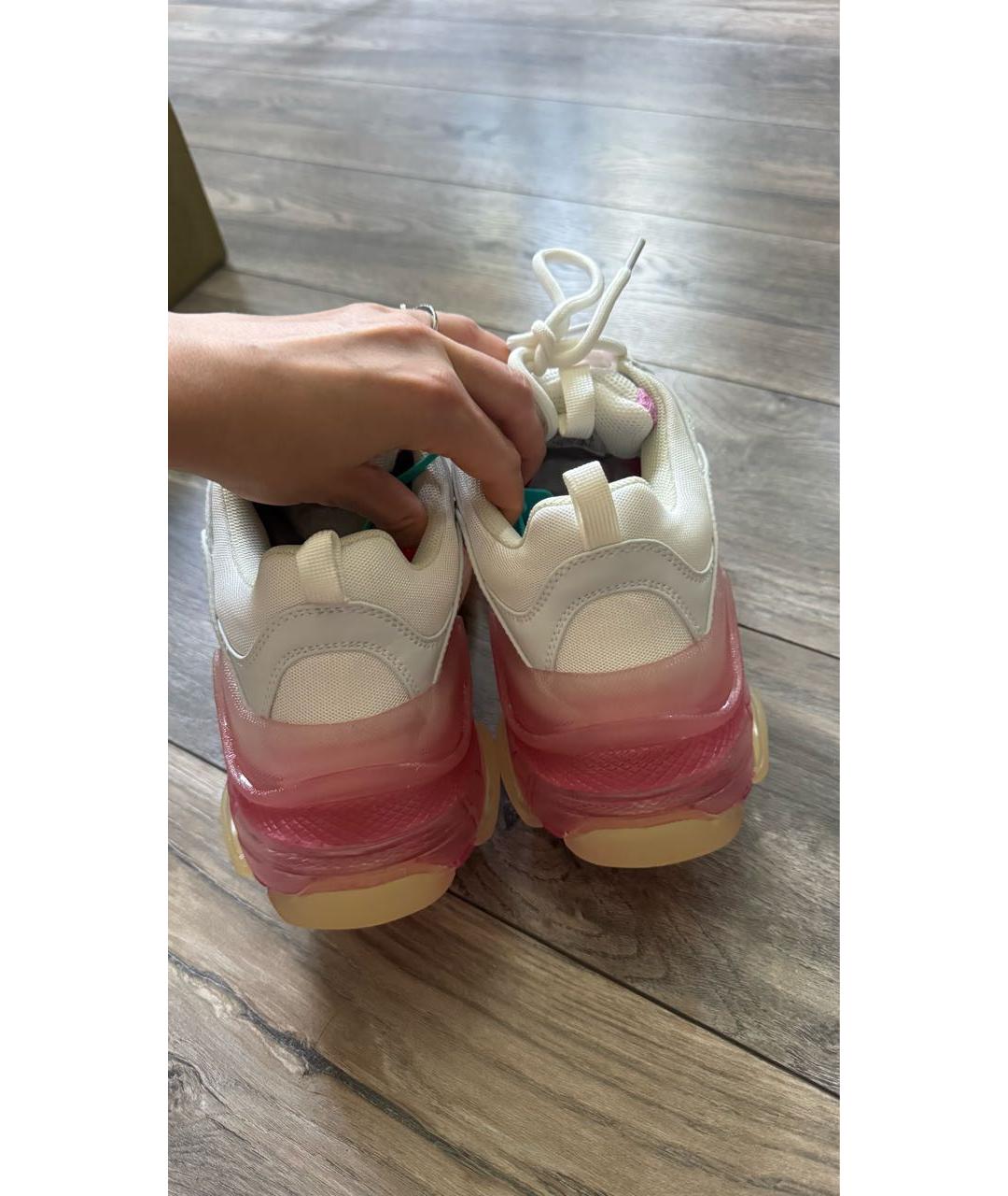 BALENCIAGA Розовые кожаные кроссовки, фото 4