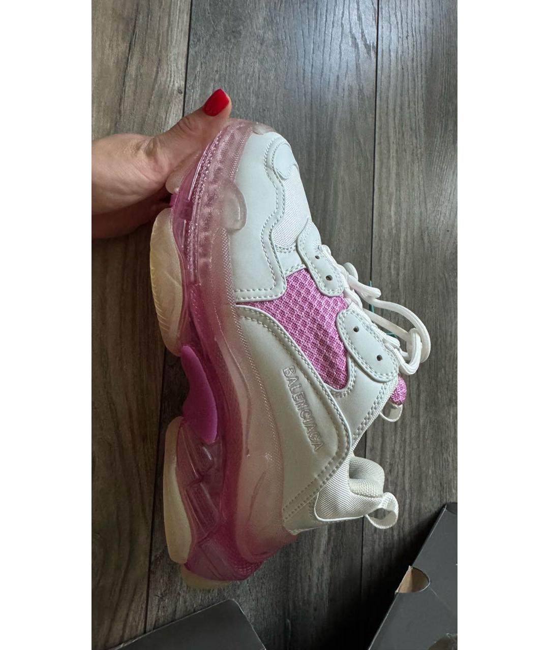 BALENCIAGA Розовые кожаные кроссовки, фото 8