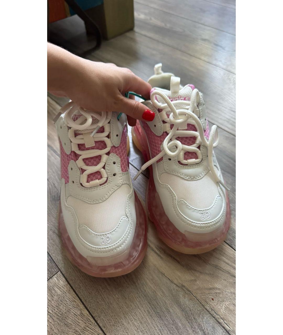 BALENCIAGA Розовые кожаные кроссовки, фото 2