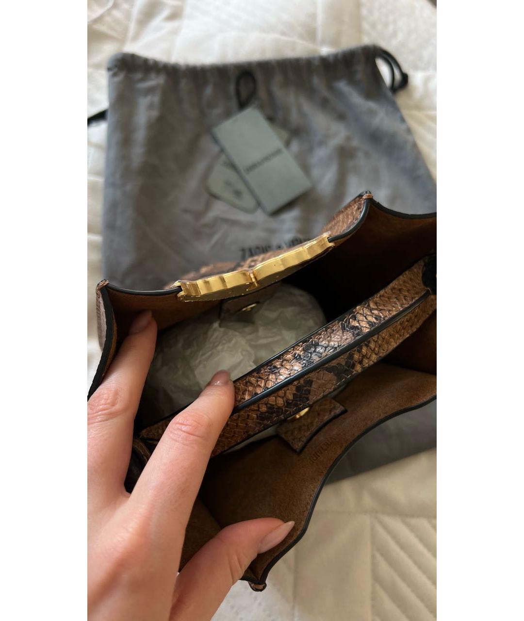 ZADIG & VOLTAIRE Коричневая кожаная сумка с короткими ручками, фото 3
