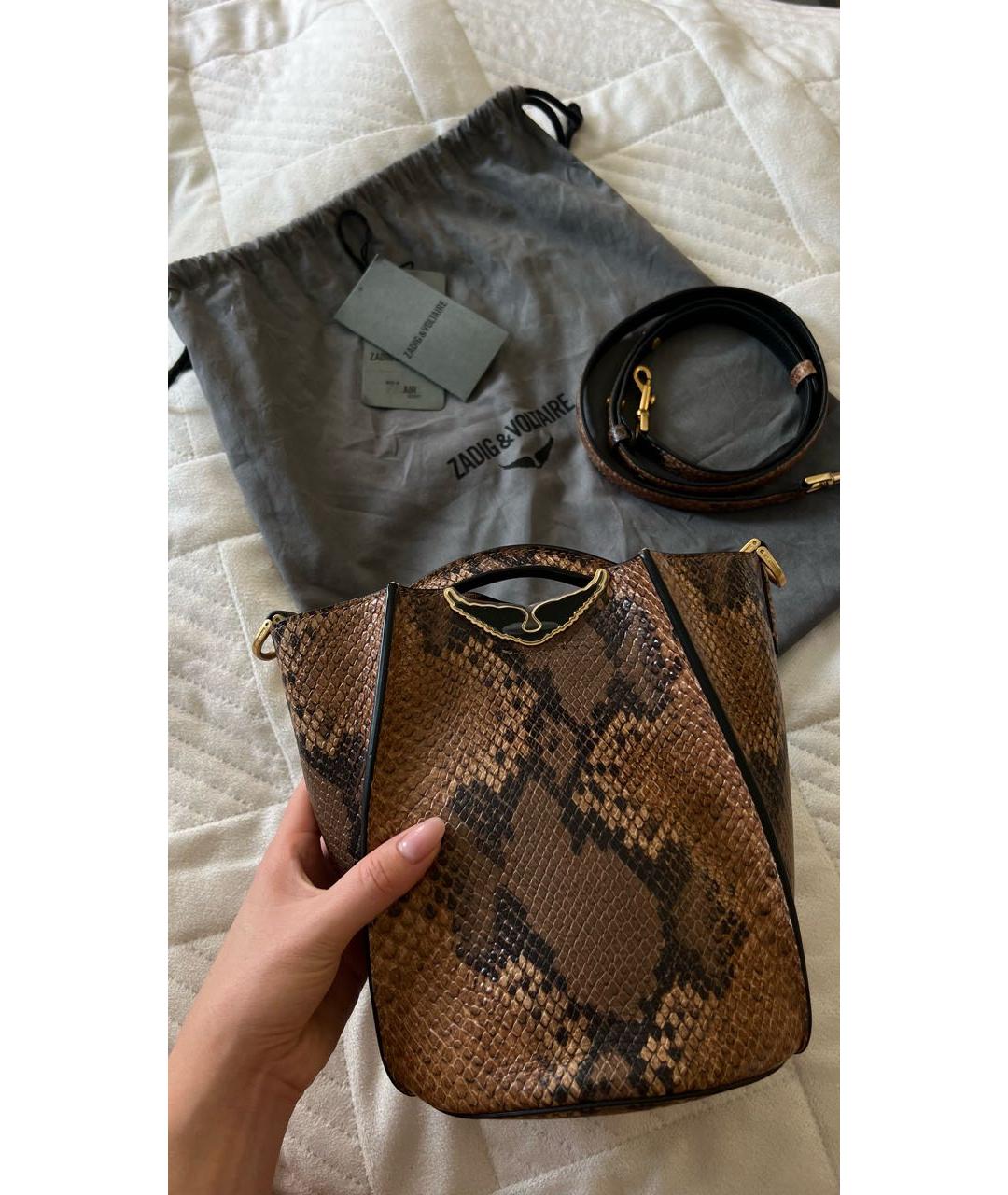 ZADIG & VOLTAIRE Коричневая кожаная сумка с короткими ручками, фото 2