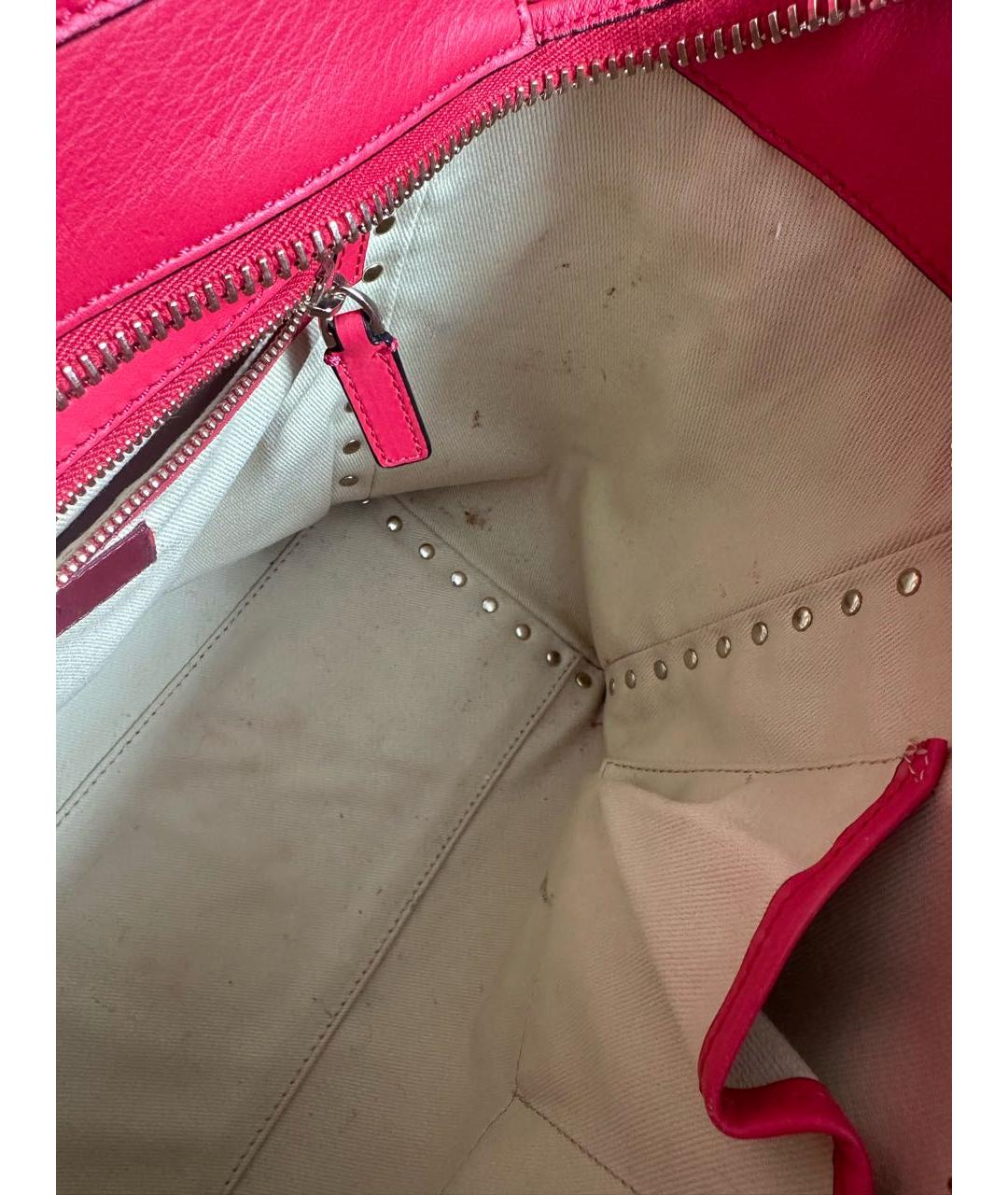 VALENTINO Красная кожаная сумка тоут, фото 6