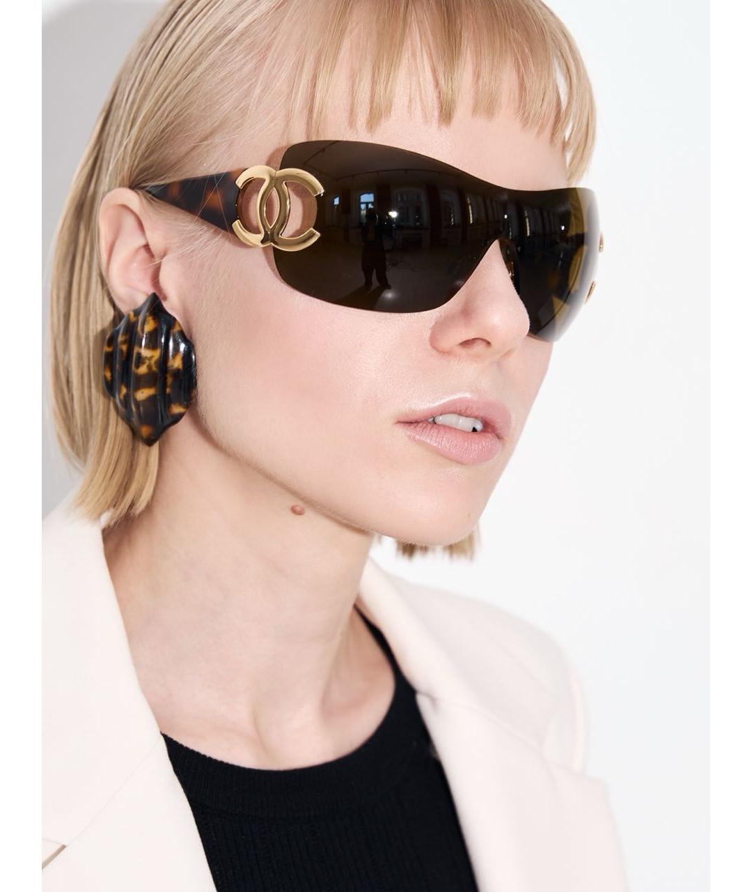 CHANEL Коричневые солнцезащитные очки, фото 8