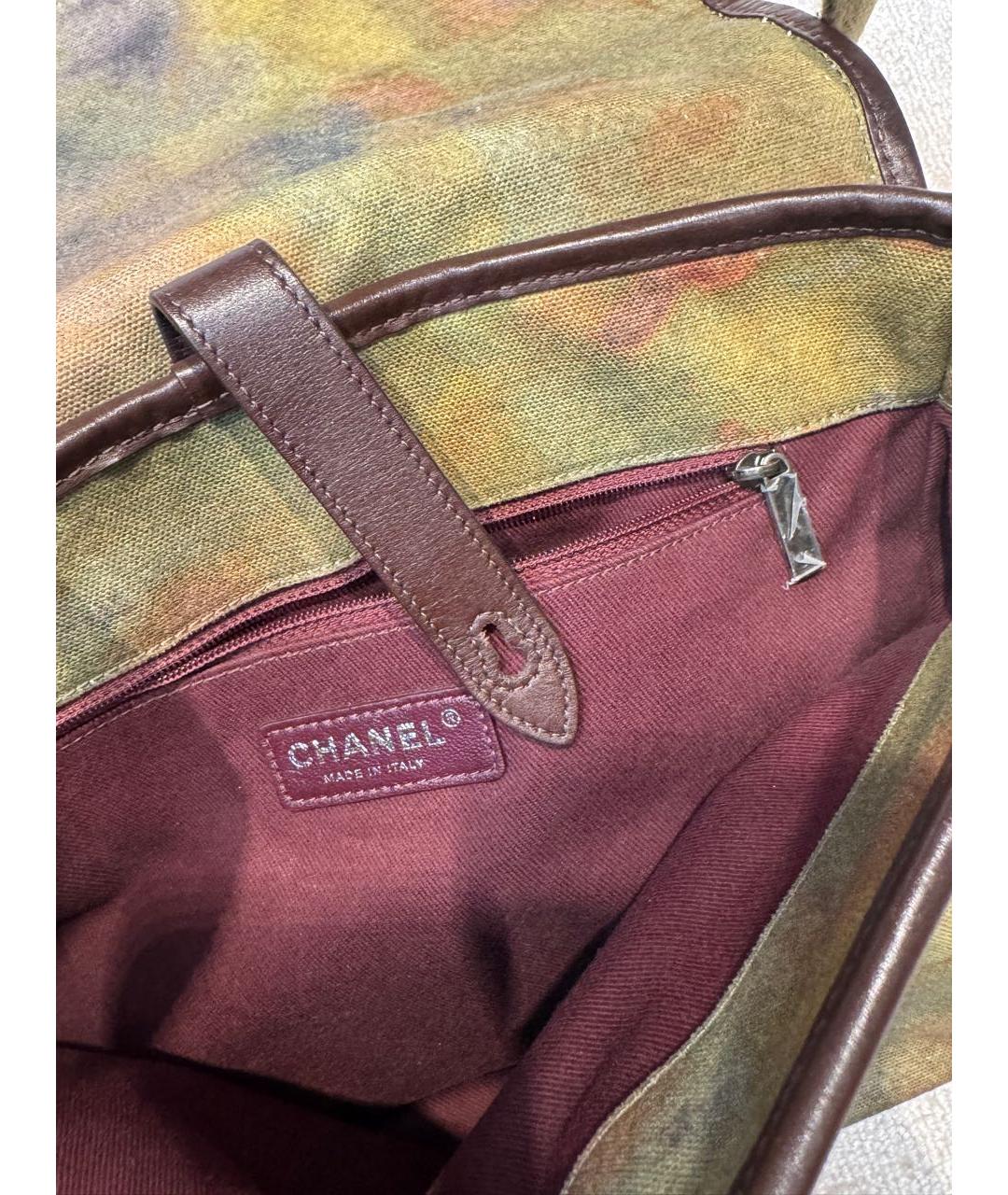 CHANEL Хаки хлопковая сумка через плечо, фото 5