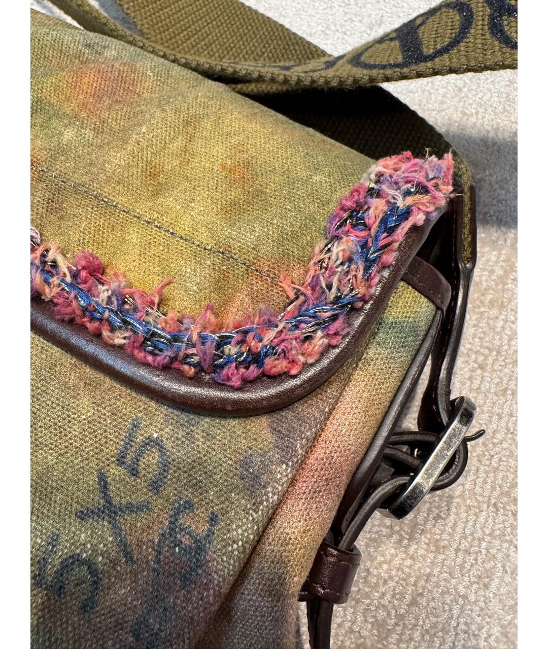 CHANEL Хаки хлопковая сумка через плечо, фото 7