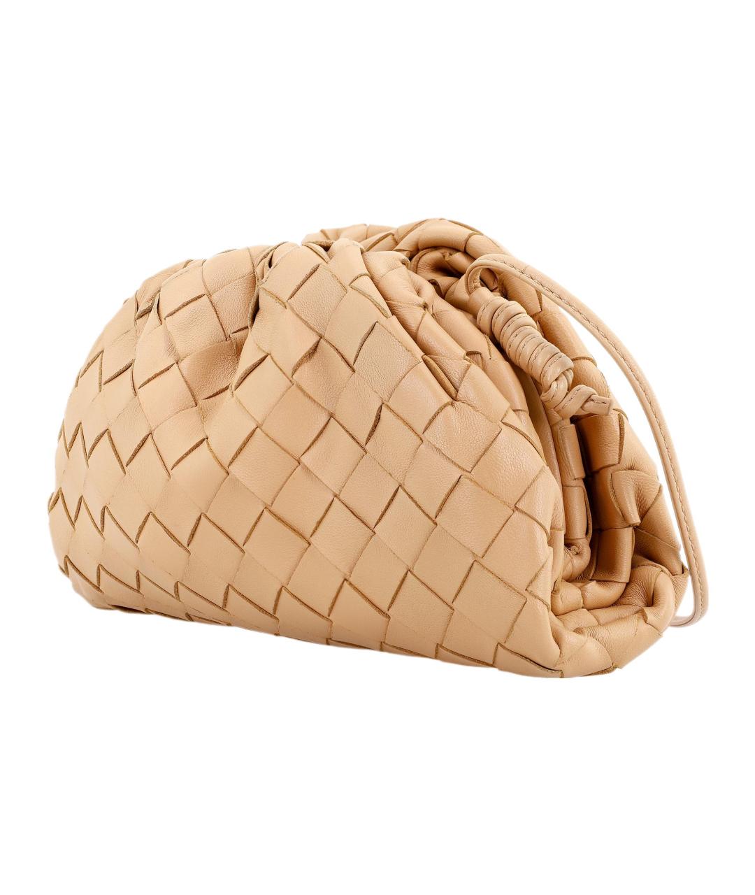 BOTTEGA VENETA Бежевая кожаная сумка через плечо, фото 3