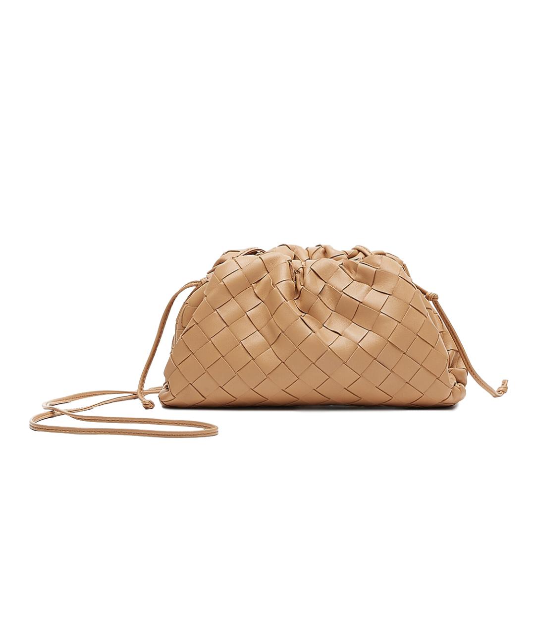 BOTTEGA VENETA Бежевая кожаная сумка через плечо, фото 6