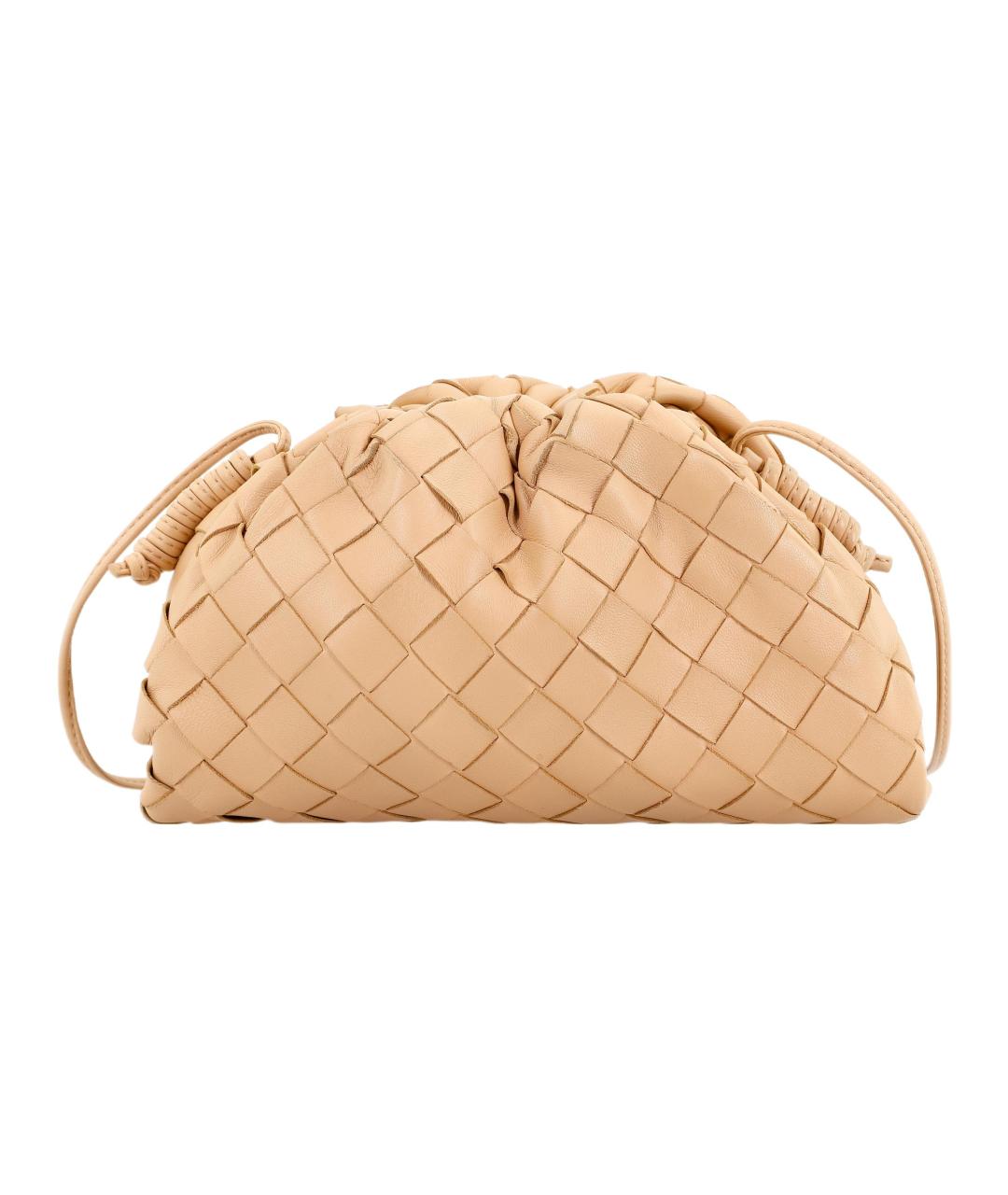 BOTTEGA VENETA Бежевая кожаная сумка через плечо, фото 2