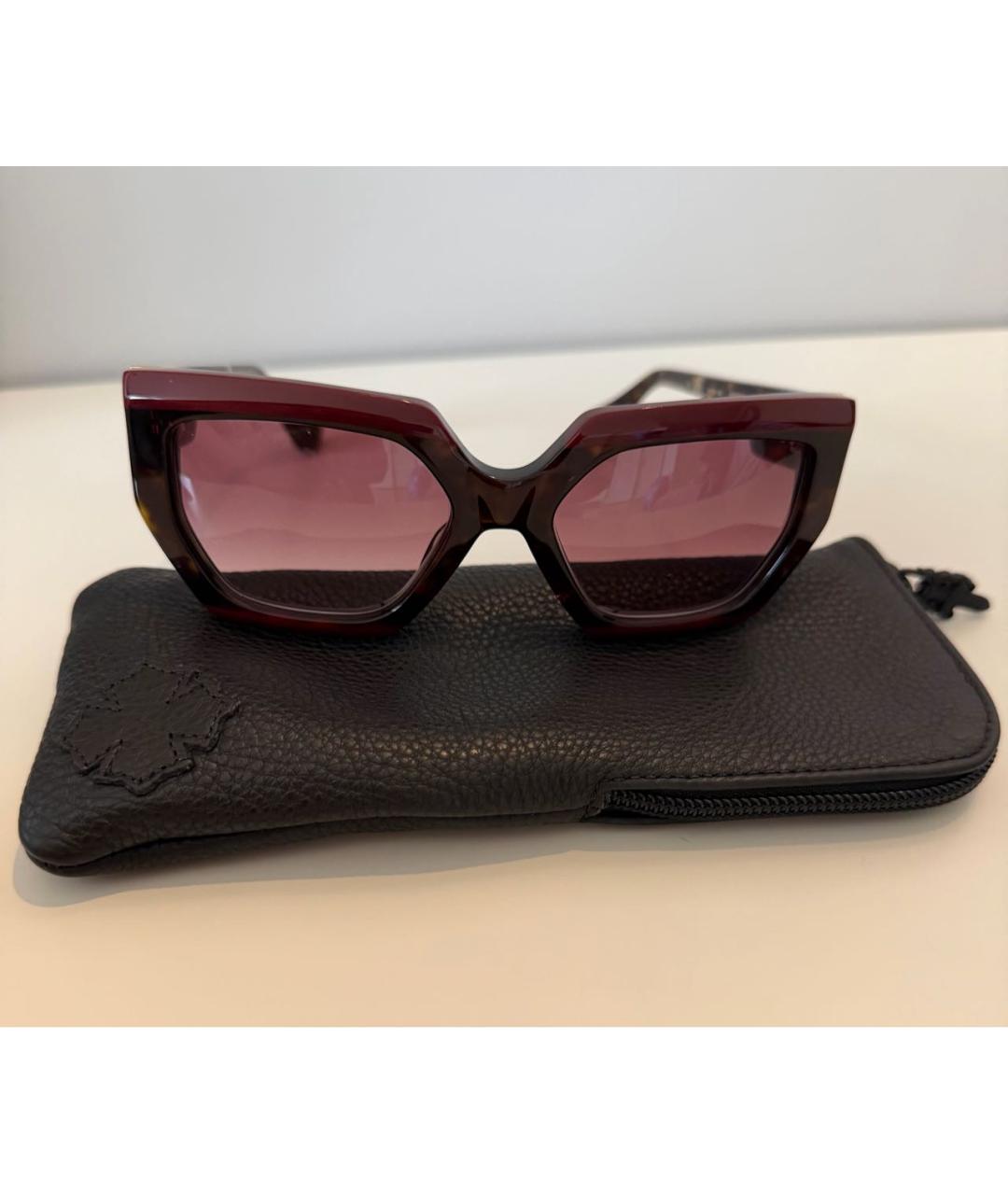 CHROME HEARTS Бордовые пластиковые солнцезащитные очки, фото 5