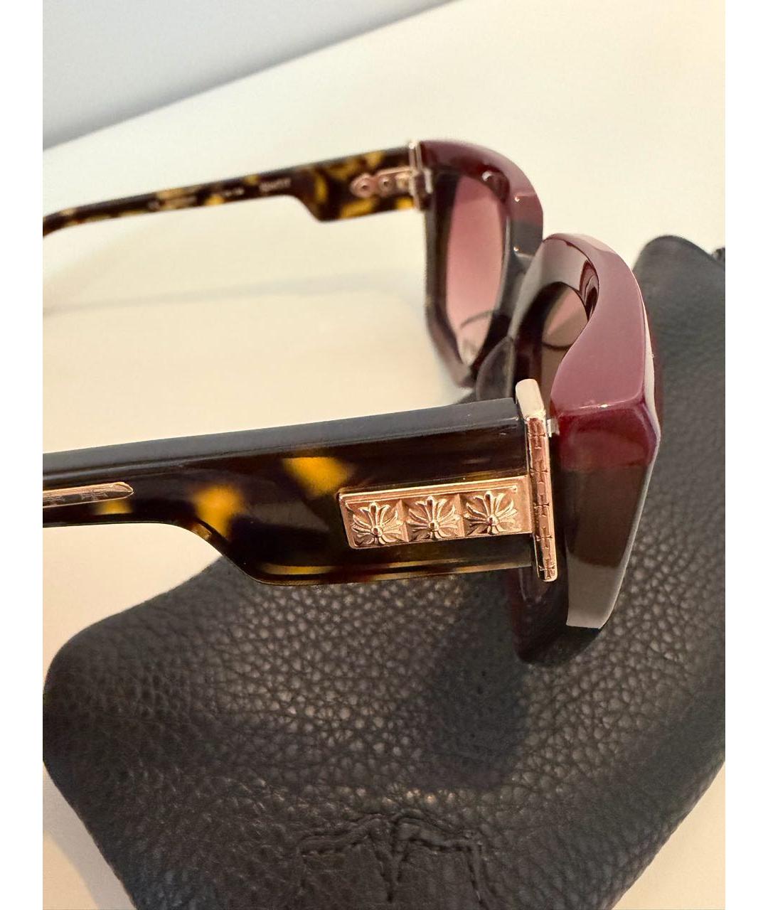 CHROME HEARTS Бордовые пластиковые солнцезащитные очки, фото 3