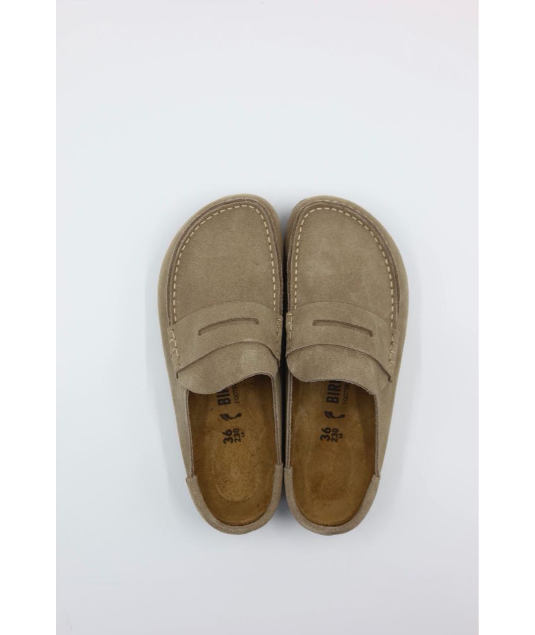 BIRKENSTOCK Бежевые замшевые сандалии, фото 4