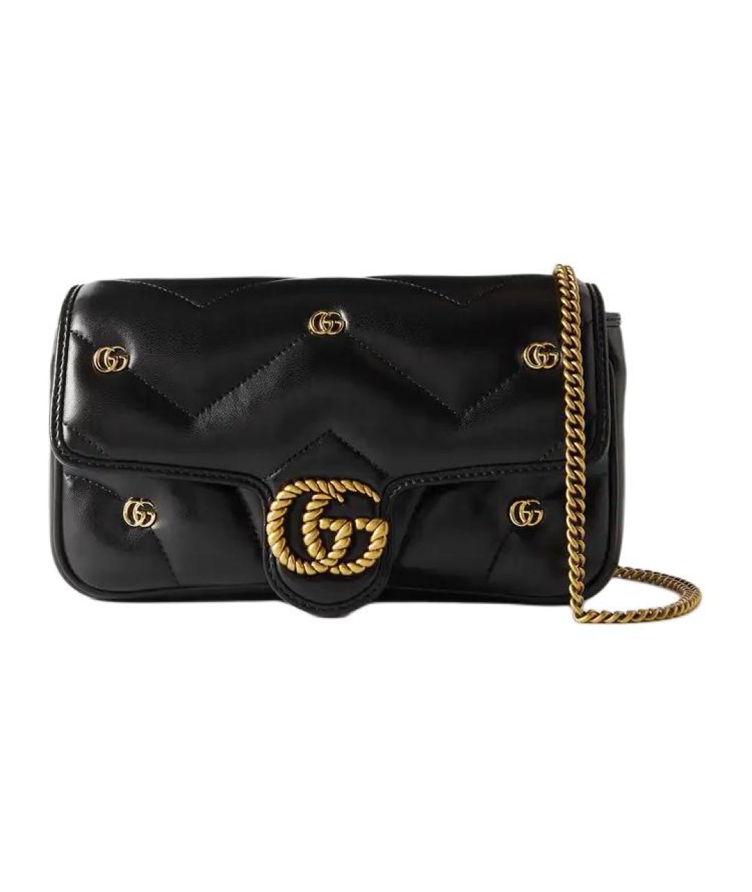 GUCCI Черная кожаная сумка через плечо, фото 1
