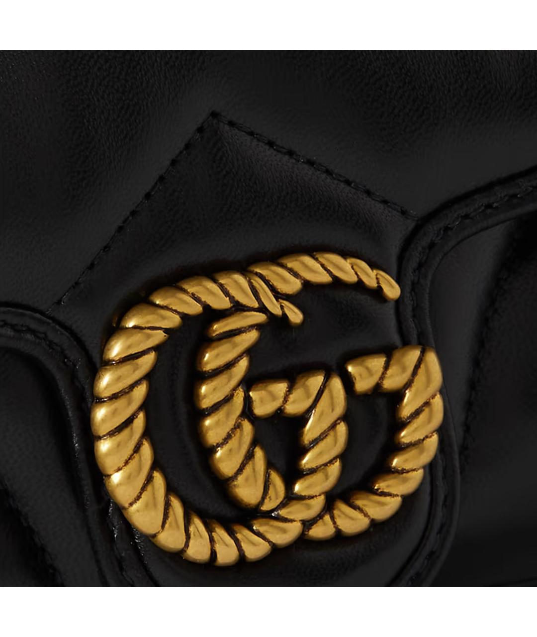 GUCCI Черная кожаная сумка через плечо, фото 3