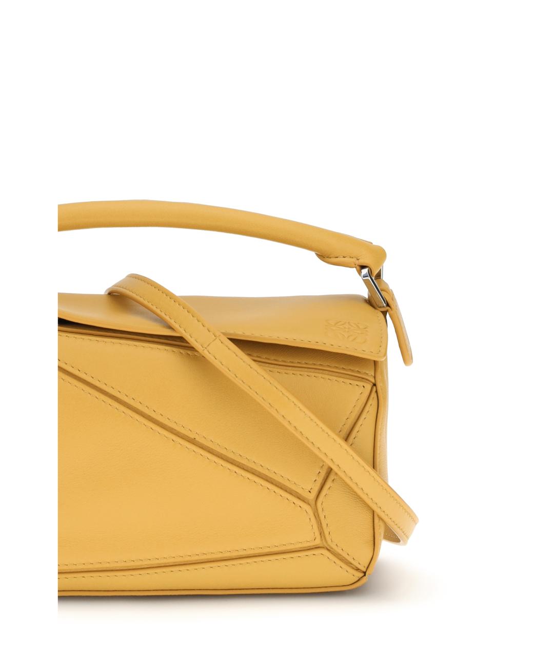 LOEWE Горчичная кожаная сумка через плечо, фото 4