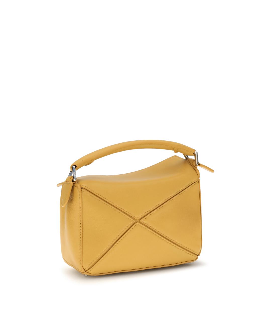 LOEWE Горчичная кожаная сумка через плечо, фото 3