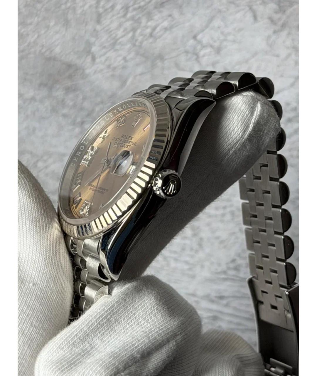 ROLEX Розовые часы из белого золота, фото 3