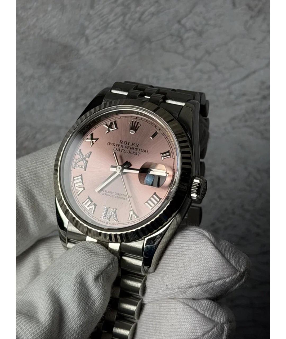 ROLEX Розовые часы из белого золота, фото 2