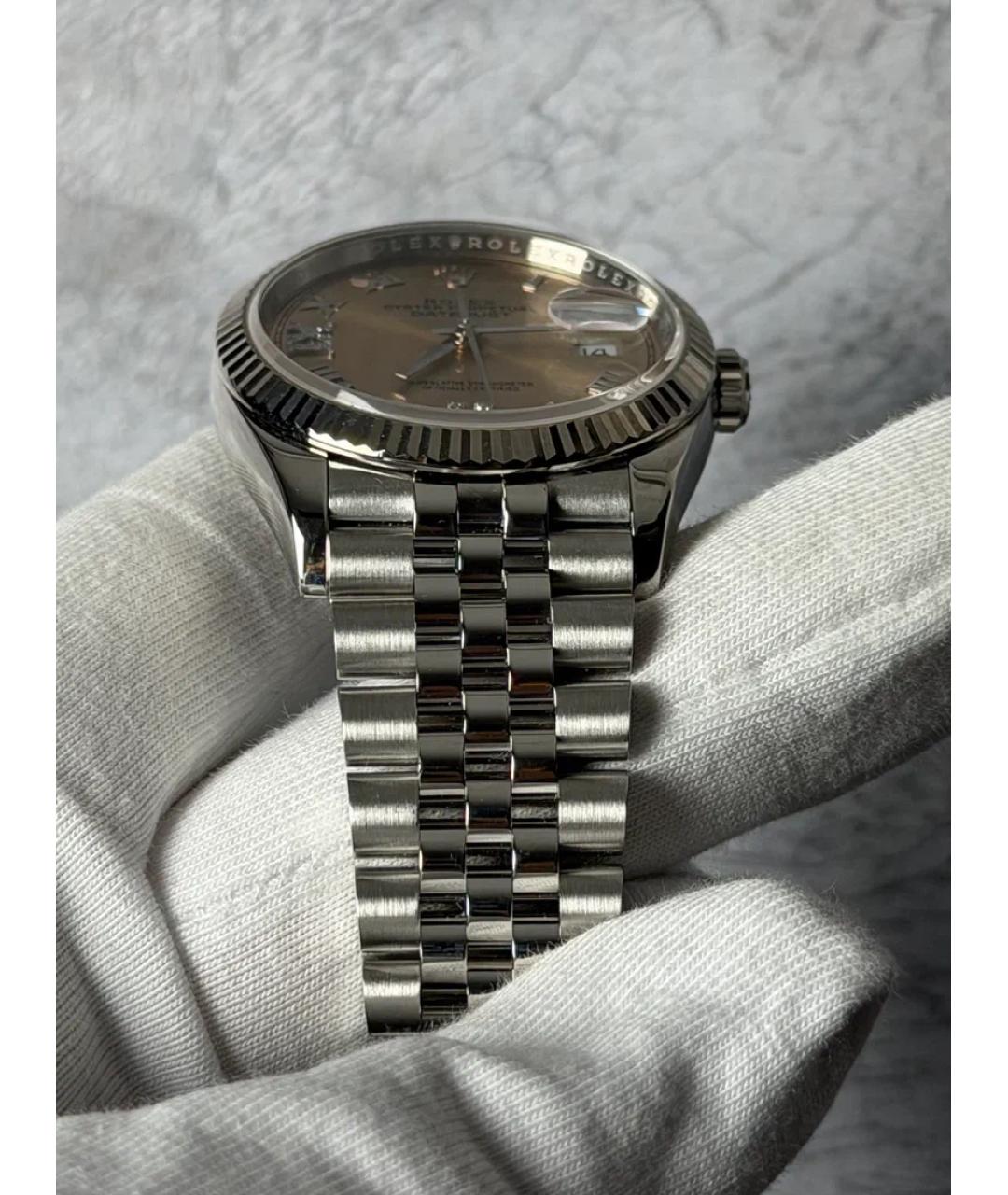 ROLEX Розовые часы из белого золота, фото 5